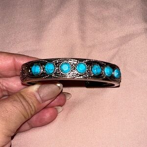 Turquoise Stone Silver Cuff